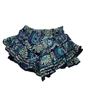 Minifalda corta bohemia con ribete floral de encaje con volantes talla pequeña Aerie - Imagen 1 de 12