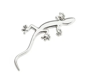 3D Metall Eidechse Lizard Chrom Logo Sticker Emblem Aufkleber KFZ Auto silber - Bild 1 von 2