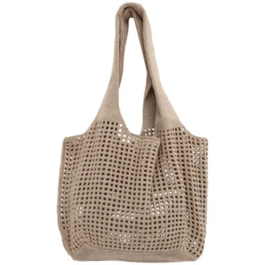 Knit Beach Bag Large Capacity Bag Holiday Woven Hollowed out Portable Beach Bag - Picture 1 of 12