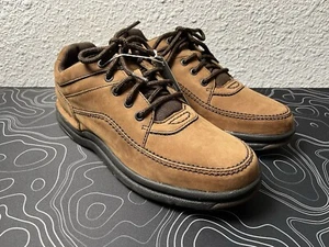 Rockport Mens World Tour Chocolate Nubuck Leather Walking Shoe Sz 9 1/2 MWT17 - Picture 1 of 7