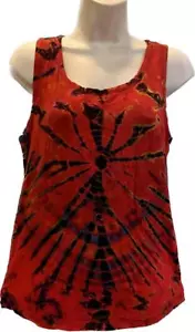 Sacred Threads Hippie Boho Festival Stretch Tie Dye Tank Tee Shirt 223169 A - Picture 1 of 3