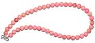 925 Sterling Silver Lock 28&quot; Strand Necklace Pink Opal Round 8.5 mm Beads RF44