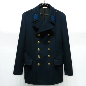 Vtg East German Navy Wool Pea Coat Jacket NVA 1958 men's g48 sz UNUSED DEADSTOCK - Picture 1 of 9