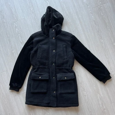 Куртка с капюшоном Eden Society Jacket XS Sherpa искусственный мех черная - Изображение 1 из 4