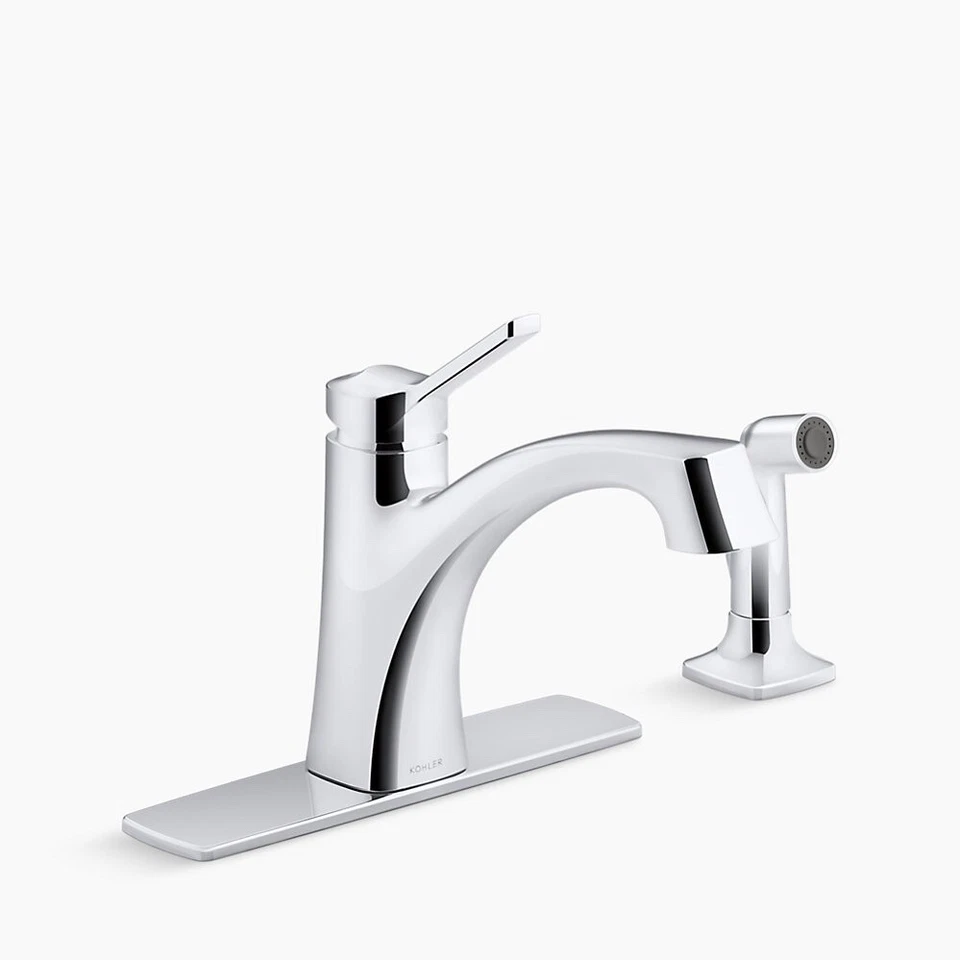 Kohler Maxton K-R22868-CP Kitchen Sink Faucet with Sidespray, Chrome - Image 1 of 1