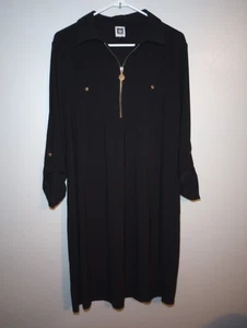 Vestido negro manga larga para mujer Ann Klein talla 14 - Imagen 1 de 6
