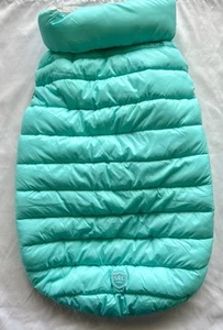 Sydney & Company London Reversible Puffer Vest Dog Jacket Large Aqua/Gray NWT - Picture 1 of 8