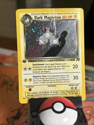 Pokémon Dark Magneton TCG Holo Rare Card 11/82 1st Edition HP - Image 1 of 3