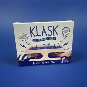 KLASK Magnetic Air Hockey Game of Skill Wooden Tabletop Game Complete W/manual - Picture 1 of 5