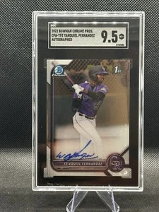 2022 Bowman Chrome Prospects 1st Auto Yanquiel Fernandez #CPA-YFZ SGC 9.5 Grade - Picture 1 of 2
