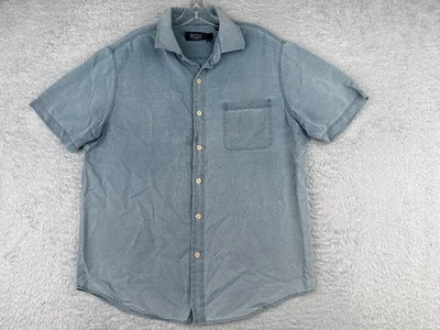 Nat Nast Shirt Mens Medium Blue Silk Blend Hawaiian Camp Short Sleeve Button Up - Image 1 of 4