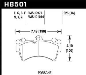 Hawk Performance HB501G.625 DTC-60 Disc Brake Pad Fits 03-15 Cayenne Q7 Touareg - Picture 1 of 4