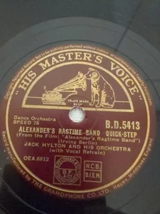 JACK HYLTON AND HIS ORCHESTRA ALEXANDERS RAGTIME BAND 78RPM HMV B.D.5413 - Imagen 1 de 4