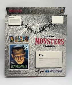 Vintage NEW Frankenstein Monster USPS Stamp Boris Karloff 1997 Shirt L/XL Youth - Picture 1 of 8