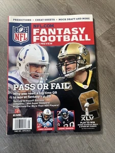 Rivista Anteprima Fantacalcio NFL 2010 - Copertina Peyton Manning, Drew Brees - Foto 1 di 3