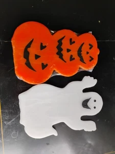 Pair Of Vintage Wax Halloween Decorations Approx 8.5" High - Picture 1 of 6