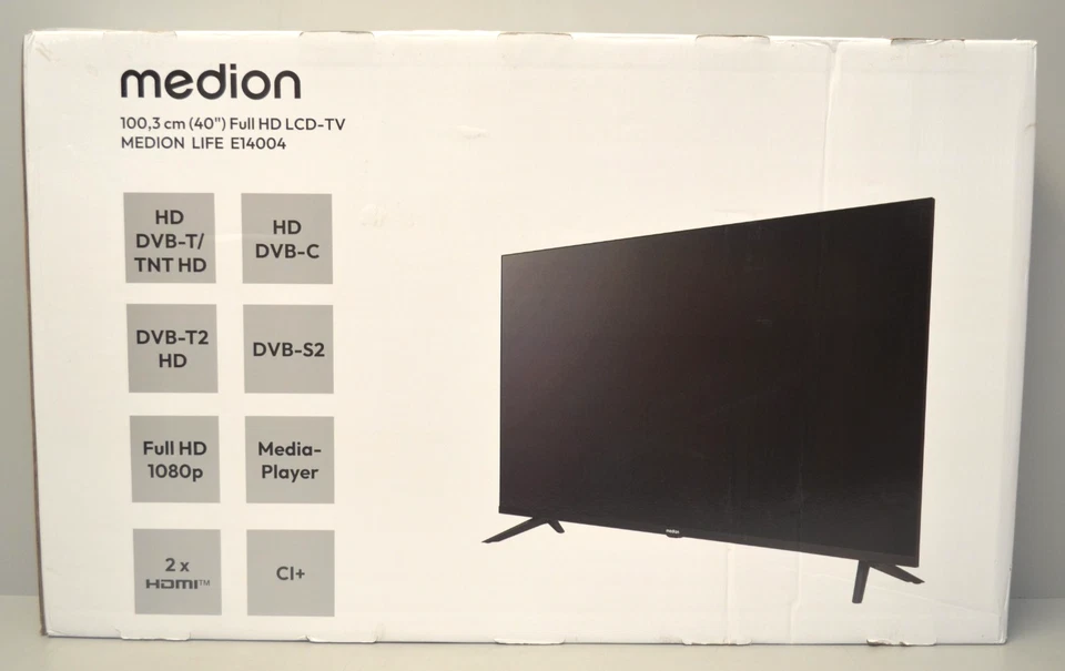 MEDION E14004 (MD 30225) Fernseher 100,3cm 40" Zoll LCD TV Triple Tuner CI+ E - Bild 1 von 1