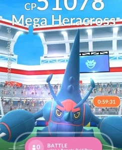Mega HERACROSS Raid Invite Pokémon Go! Collect Today - Picture 1 of 1