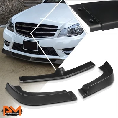 Kit de carrocería de parachoques delantero mate para Mercedes Clase C W204 12-14 labio de alerón inferior Foto 1 de 4