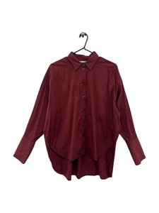 LEE MATHEWS Excellent Condition Women's Burgundy Shirt, Size L, Relaxed Fit - Picture 1 of 3