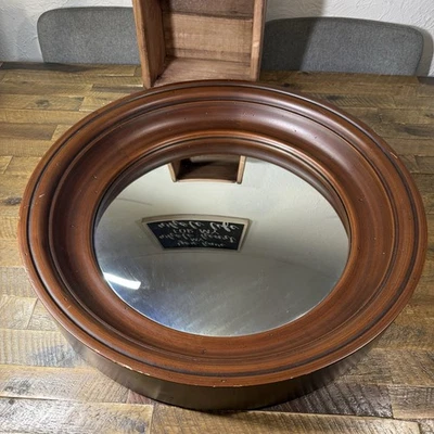 Espejo de pared convexo Bullseye estilo federal de colección marco redondo de madera colonial 24" Foto 1 de 4