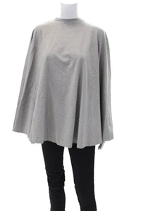 Julie Kegeles Womens 3/4 Sleeve Jolly Poncho Tee Shirt Gray Cotton One Size - Picture 1 of 4