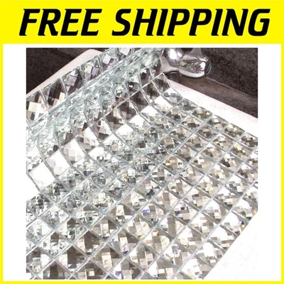 Azulejos de mosaico de vidrio con espejo plateado, paquete de 5 Foto 1 de 4