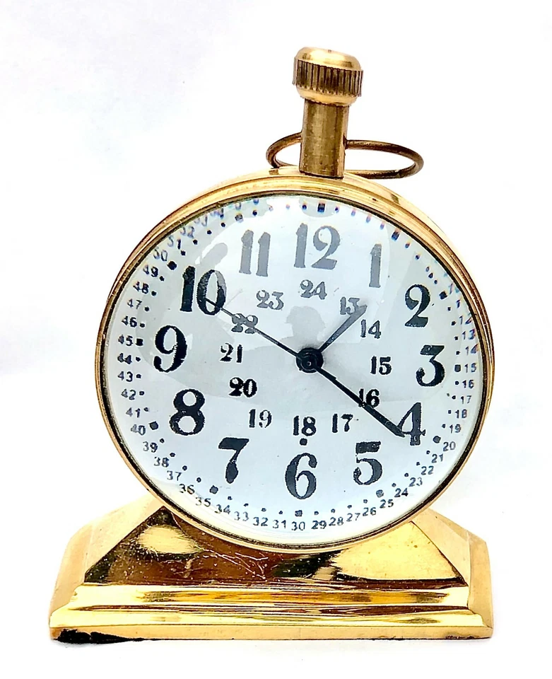 Antique Nautical Maritime Brass Table Clock Vintage Style Ship Desk - Image 1 of 2