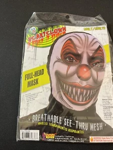 Payaso aterrador Halloween cabeza completa máscara/capucha transpirable malla transparente payaso asesino - Imagen 1 de 7