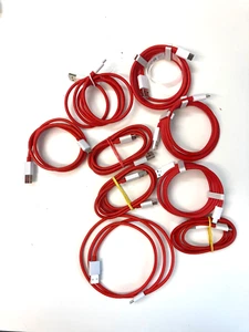 LOT 9PCS OnePlus 1m USB to USB-C Charge Sync Warp Cable - Red/White ( D287) 6A - Zdjęcie 1 z 3