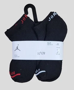 NIKE JORDAN Boys Socks No Show Jumpman Basketball School 6 Pair Shoe Size 10C-3Y - Picture 1 of 5