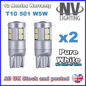 9 SMD LED CANBUS ERROR FREE CAR SIDE LIGHT BULBS T10 501 W5W 194 - Pure White - Picture 1 of 1