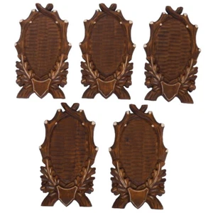 5 piezas placas trofeo talladas para corzo corzo astas en marrón GH 27 cm - Imagen 1 de 7
