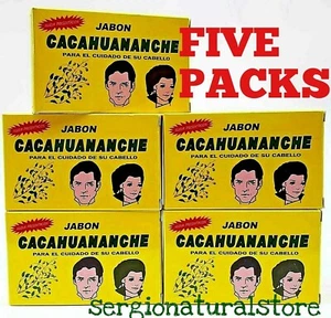 5 Packs Cacahuananche Soap / Jabon de Cacahuananche Soap 3.17 oz Oscurece Canas - Picture 1 of 8