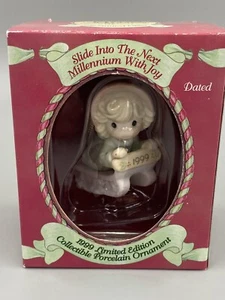 Vintage 1999 Precious Moments Ornament Slide Into Next Millenium w/ Joy In Box - Picture 1 of 8
