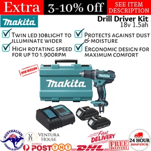 Cordless Driver Drill Makita Compact Tool Combo 18V 2x1.5AH Battery Charger Kit - Picture 1 of 12