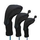 3 Piece Golf Club Head Cover Set Driver 1/3/5 Fairway Wood Cover Long Neck New