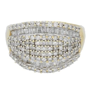 9Carat Yellow Gold 1.00ct Diamond Cluster Ring (Size N) 13mm Widest - Picture 1 of 3