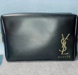 YSL Beaute Yves Saint Laurent Pouch Cosmetic Bag Clutch Bag Black - Picture 1 of 4