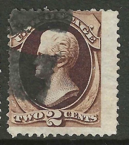 Sc #157 Misperf Jumboi Error Cancel 2 Cent Jackson 1870-75 Banknote US 6B47 - Picture 1 of 2