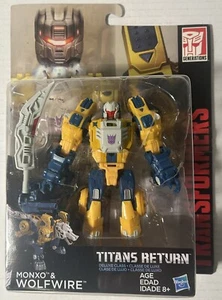 2015 TOMY Transformers Titans Return Deluxe Class Wolfwire & Monxo NOC - Picture 1 of 3
