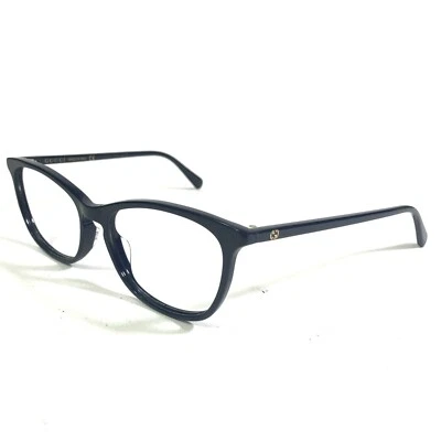 Armações de óculos Gucci GG0549O 003 azul marinho dourado logotipos olho de gato 52-16-140 - Imagem 1 de 4