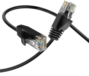 Ultra-thin CAT6a Ethernet cable LAN network Internet RJ-45 patch cord black - Picture 1 of 8