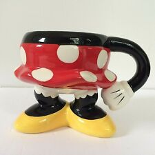Disney Minnie Mouse Coffee Mug Footed Red Dress White Dots Yellow Shoes 8 oz