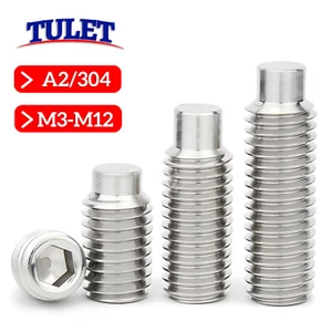M3 - M12 DOG POINT GRUB SCREWS ALLEN SOCKET SET SCREWS DIN 915 STAINLESS STEEL - Picture 1 of 71