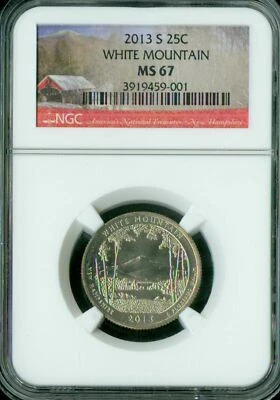 2013 S WHITE MOUNTAIN QUARTER NGC MS67 2ND FINEST GRADE  * - Image 1 of 2