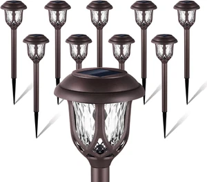 10 Pack Solar Lights Outdoor Decorative Garden Yard Lights for Pathway Walkway S - Picture 1 of 12