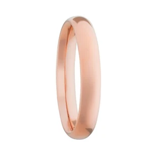 3mm 18ct Red Rose Gold Plated Sterling Silver Court Shaped Wedding Band Ring - Picture 1 of 1