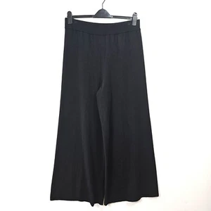 Free People - Wide Leg Fine Knit Trousers - Black - Large - Picture 1 of 7