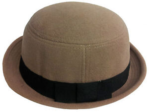 Bowler Dervy Wool Fedora Vintage Roll Up Women Ladies Hat Cap